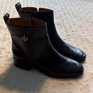 Tory Burch Everly Boots Etrusco Calf Black Leather New (Size 10.5)